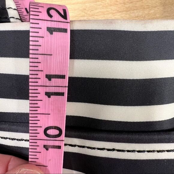 KATE SPADE NEW YORKBarbara Flatiron Nylon Bag Black White Stripe - Picture 12 of 13